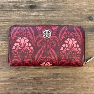 Tory Burch Red Floral Wallet